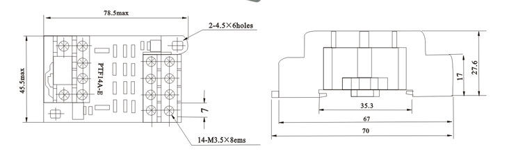 Relay socket PTF14A 3